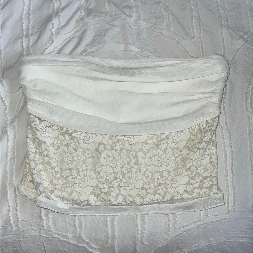 Princess Polly White Lace Crop Top